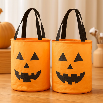 Kürbistasche LED Lichter Halloween Trick-or-Treat-Beutel Schwarz - Eveloria
