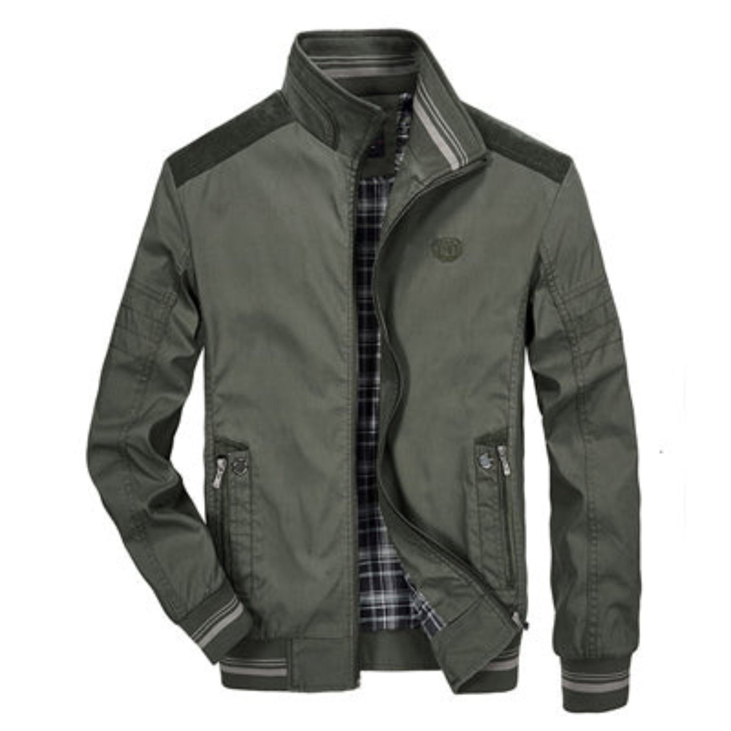 Herren Bomberjacke Winddicht Zip-Up Jacke Schwarz - Eveloria