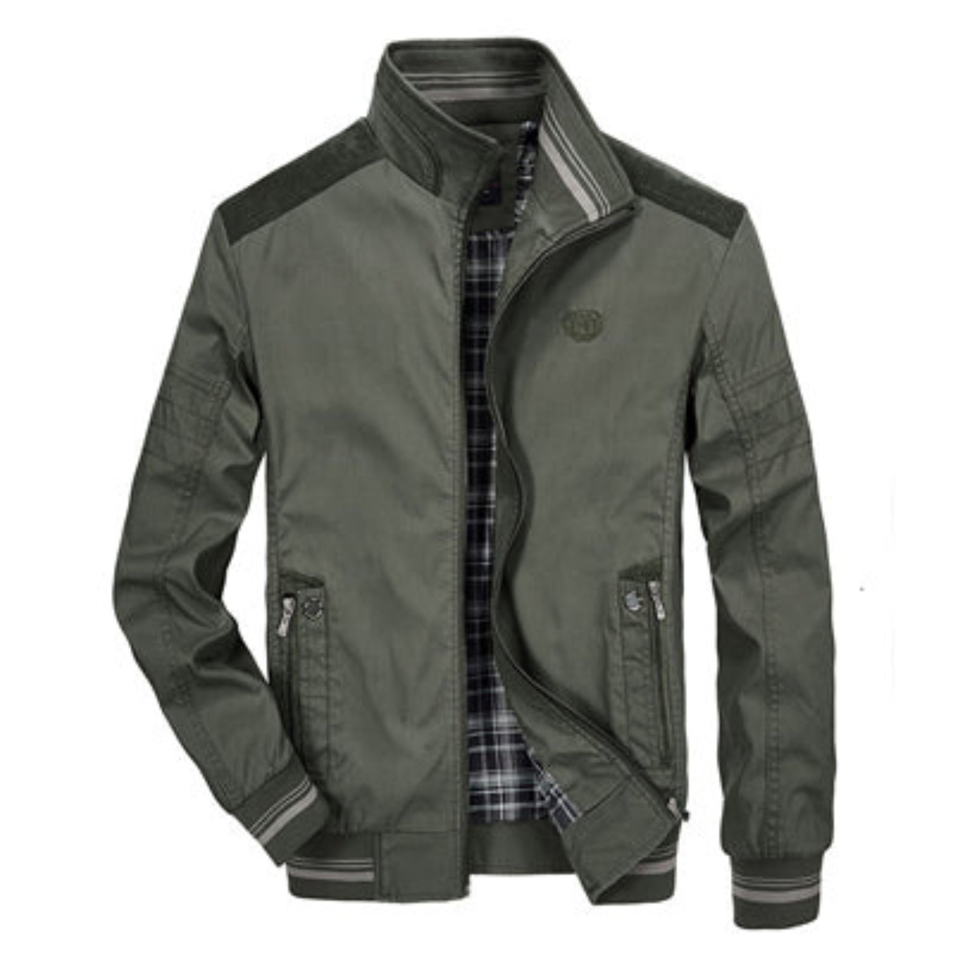 Herren Bomberjacke Winddicht Zip-Up Jacke Schwarz - Eveloria
