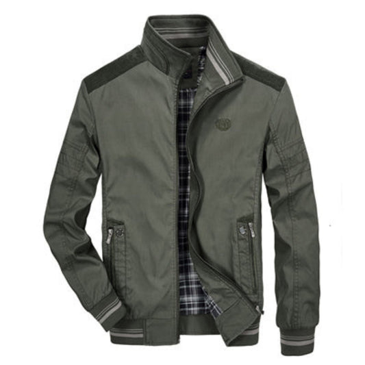 Herren Bomberjacke Winddicht Zip-Up Jacke Schwarz - Eveloria