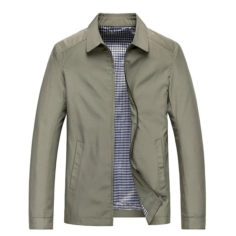 Harrington-Jacke – winddichte Herbstjacke mit Reißverschluss für Herren-Beige-M-Chaps Herrenmode