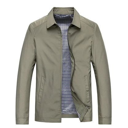 Harrington-Jacke – winddichte Herbstjacke mit Reißverschluss für Herren-Beige-M-Chaps Herrenmode