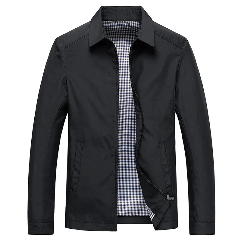 Herren Harrington-Jacke Winddicht Reißverschluss Anthrazit - Eveloria