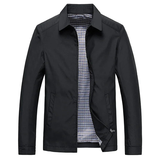 Herren Harrington-Jacke Winddicht Reißverschluss Anthrazit - Eveloria