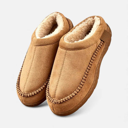 Hausschuhe | Warm | Rutschfest | Mit Fleece gefütterte Hausschuhe | Herrenhausschuhe-Braun-40-41-Chaps Herrenmode