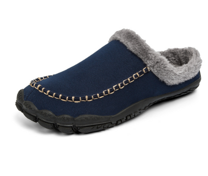 Hausschuhe für den Winter | Slip-Ons | Rutschfeste Hausschuhe | Winterclogs | Hausschuhe für Herren-Blau-39-Chaps Herrenmode