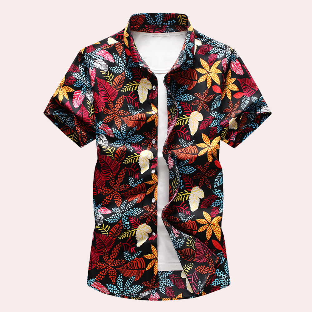 Herren Sommerhemd Kurzarm Knopfleiste Hawaiihemd - Eveloria