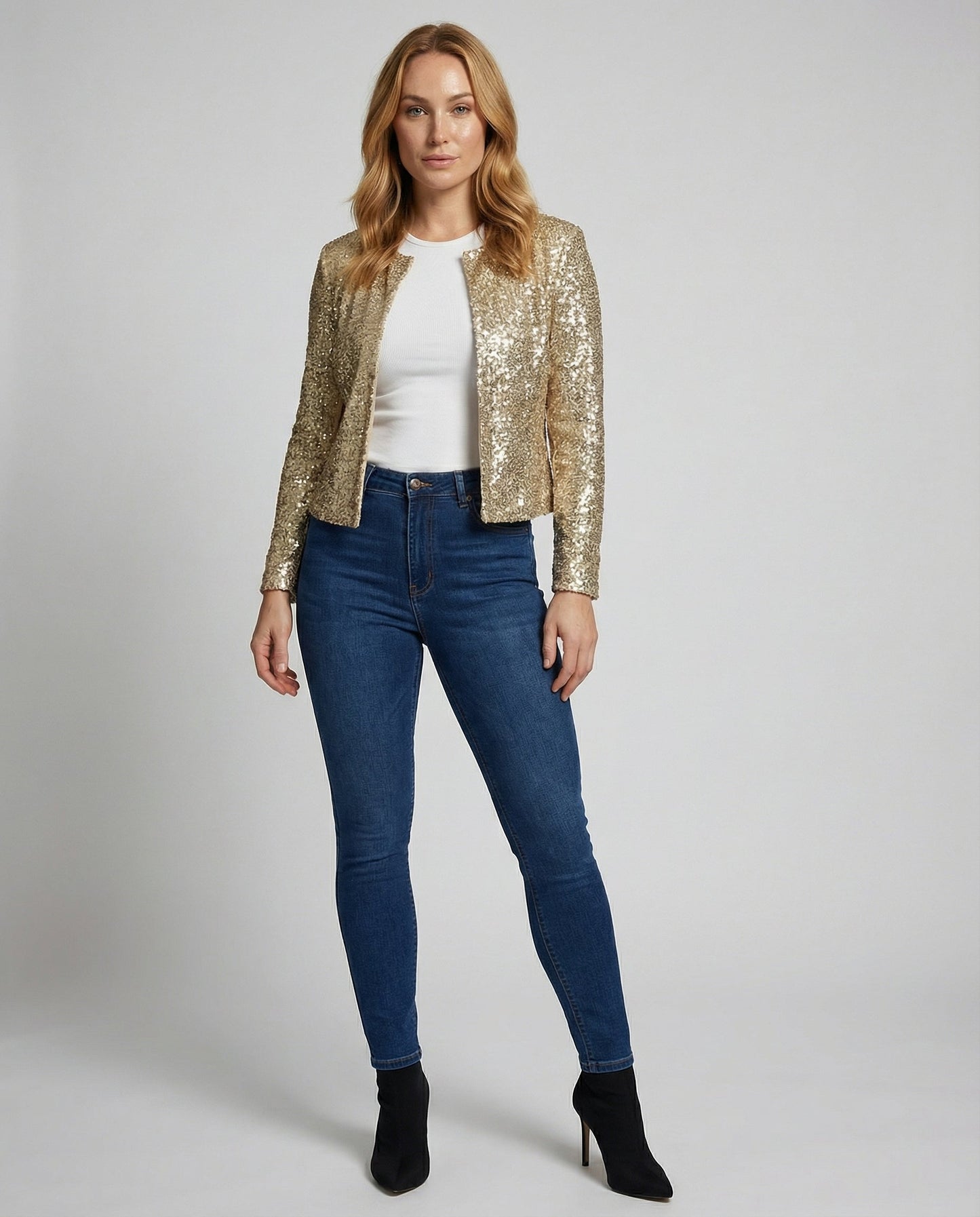 Damen Glitzerjacke Abend Eleganz