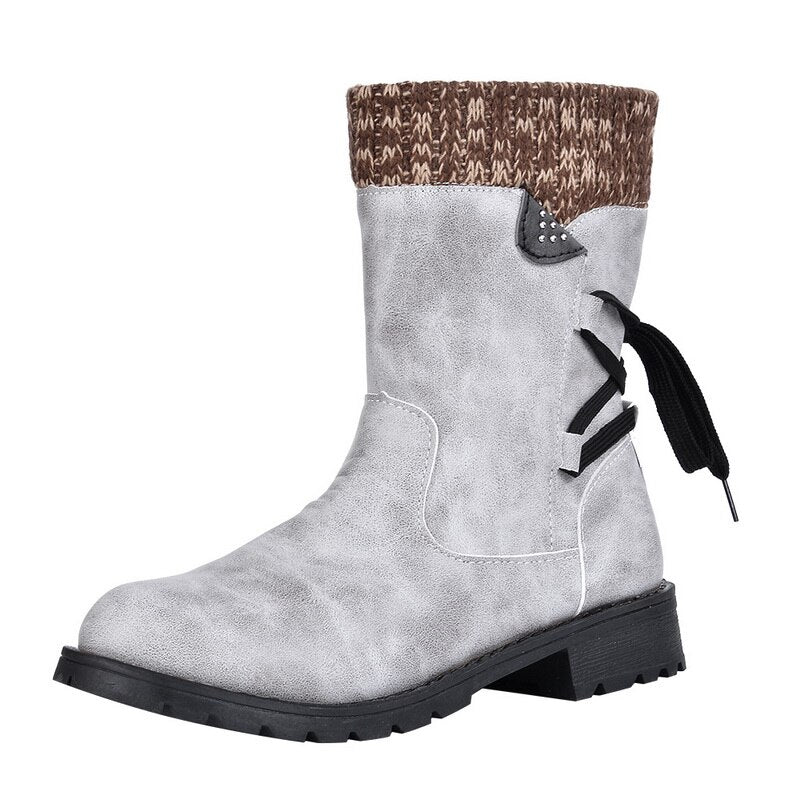 Eveloria Damen Stiefel Retro Metall Schnalle