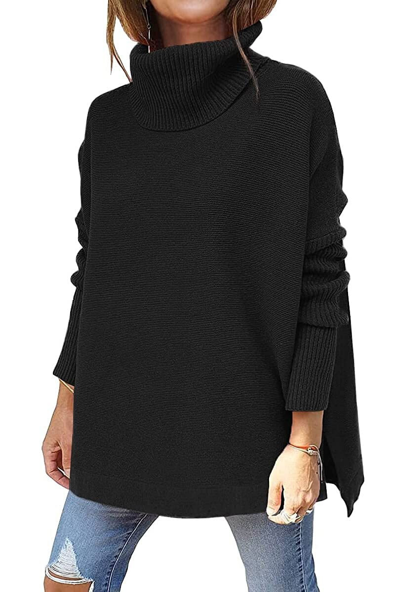 Eveloria Damen Rollkragenpullover Lockere Passform