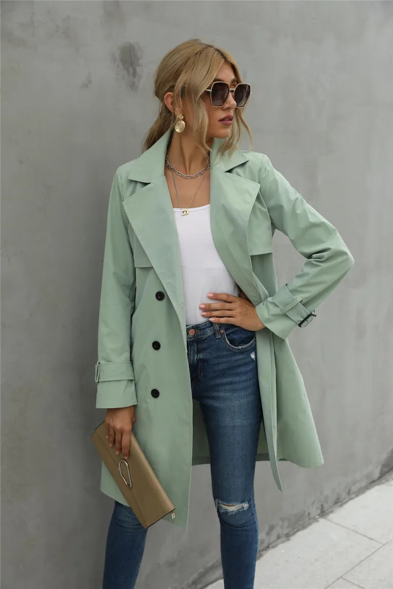 Eveloria Damen Trenchcoat Stilvoll