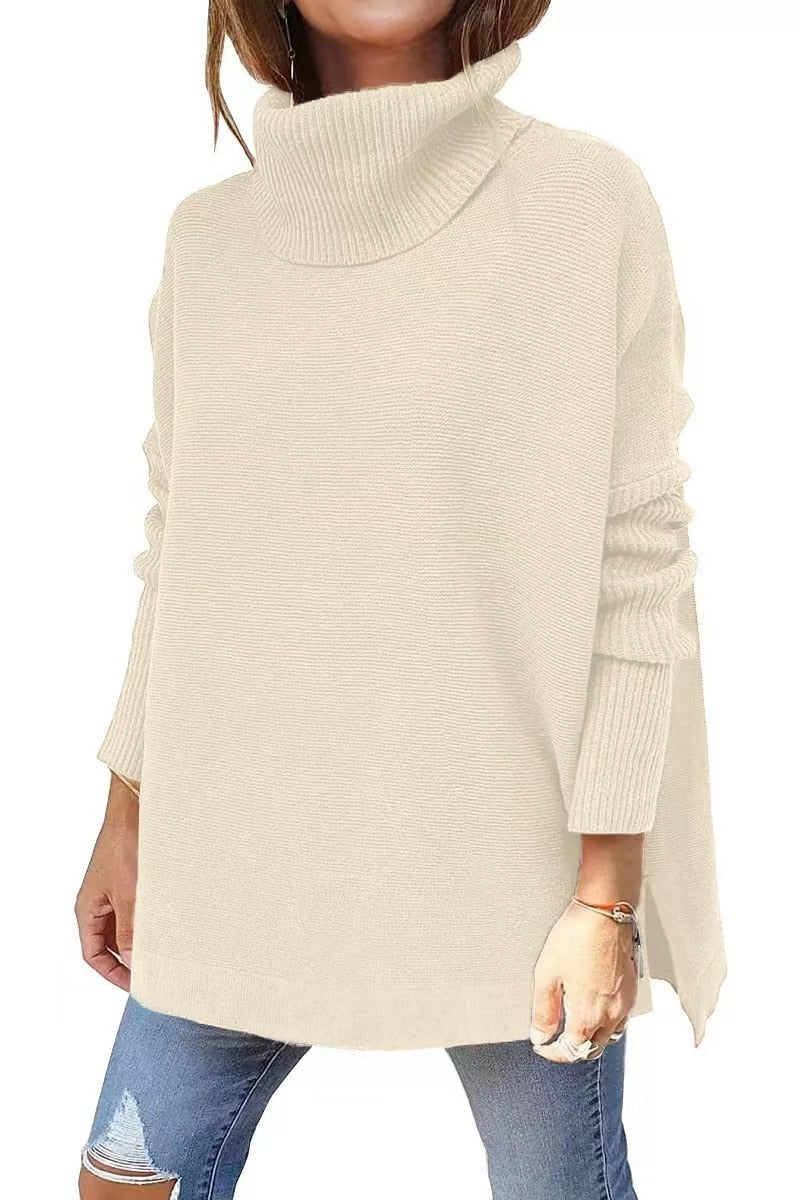 Eveloria Damen Rollkragenpullover Lockere Passform - Eveloria