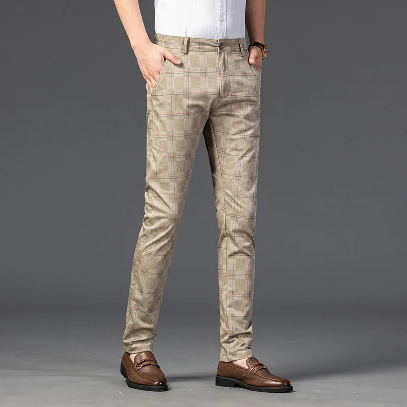 Herren Maßgeschneiderte Karierten Hosen Slim Fit