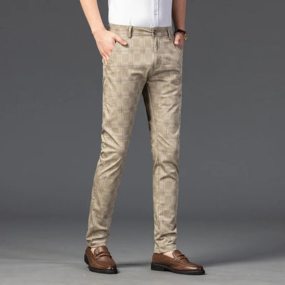 Herren Maßgeschneiderte Karierten Hosen Slim Fit