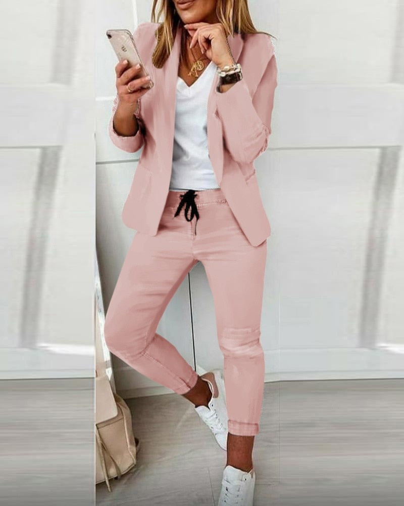 Eveloria Damen Blazer-Set Blazer und Hose
