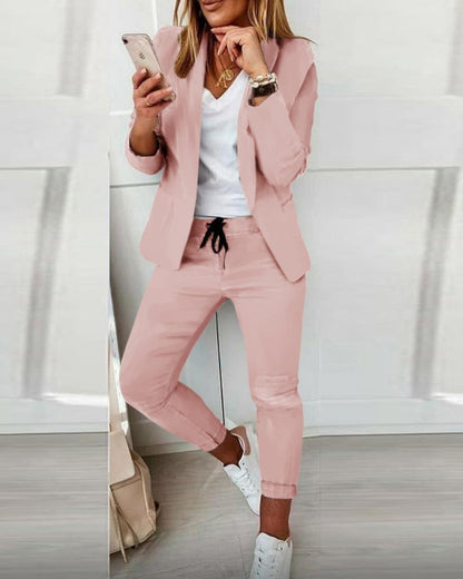 Eveloria Damen Blazer-Set Blazer und Hose