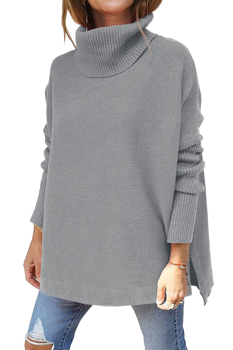 Eveloria Damen Rollkragenpullover Lockere Passform