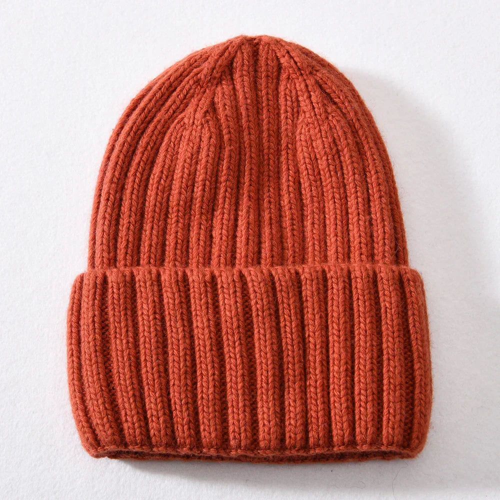 Unisex Strickmütze Gerippt Warm