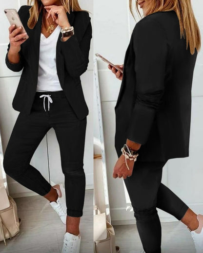 Eveloria Damen Blazer-Set Blazer und Hose
