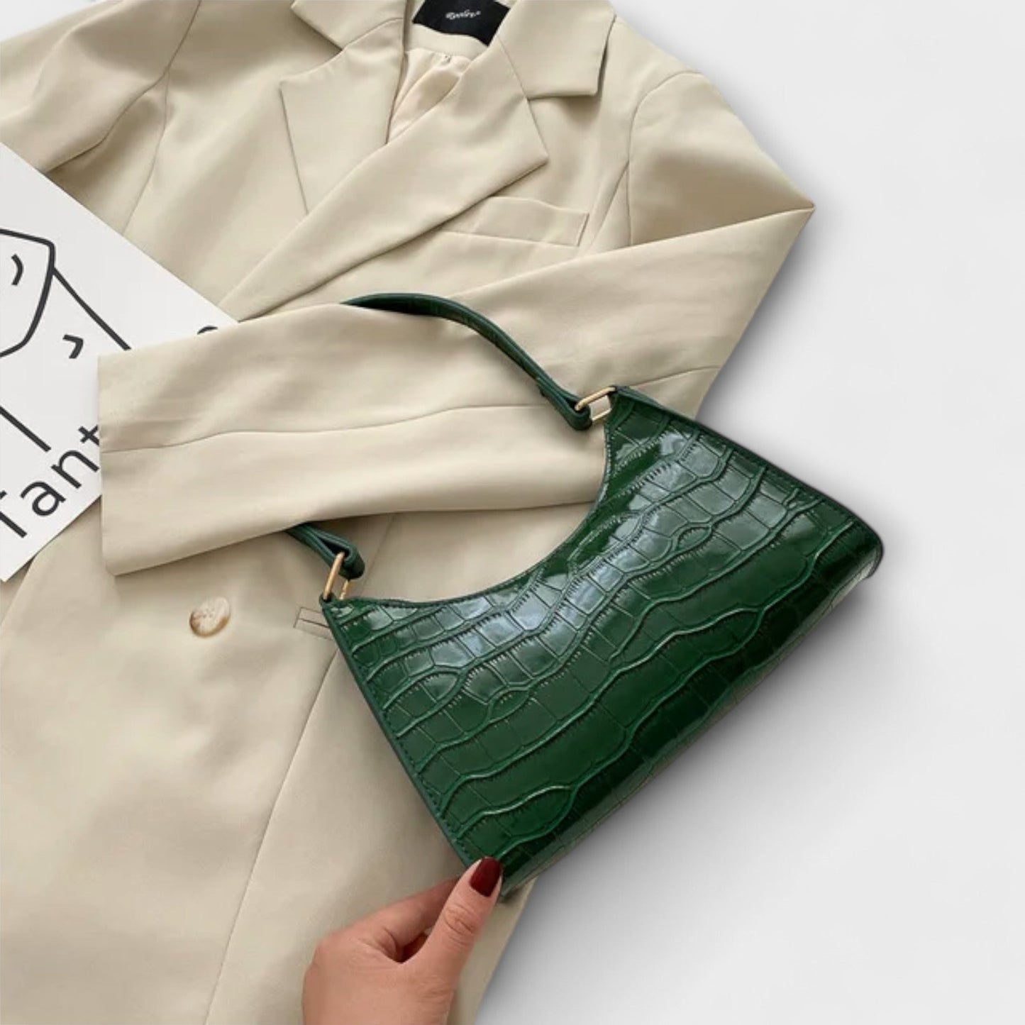 Damen Klassische Schultertasche Leder