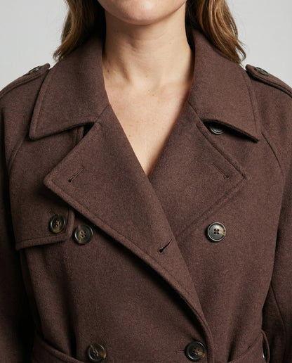 Damen Oversized Wollmantel Bequem