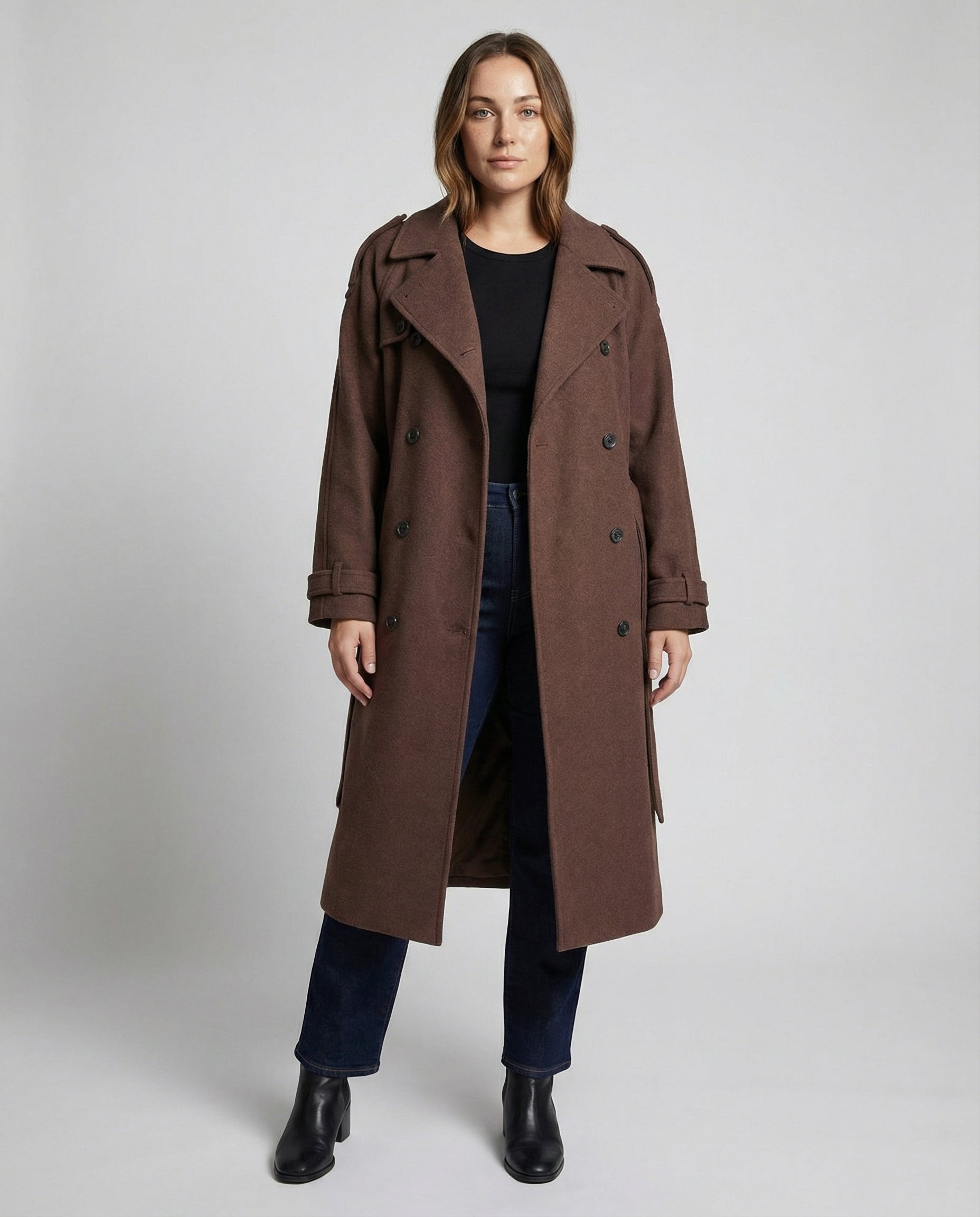 Damen Oversized Wollmantel Bequem - Eveloria