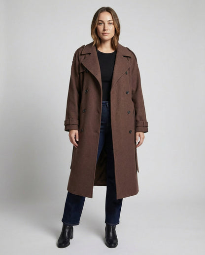 Damen Oversized Wollmantel Bequem - Eveloria