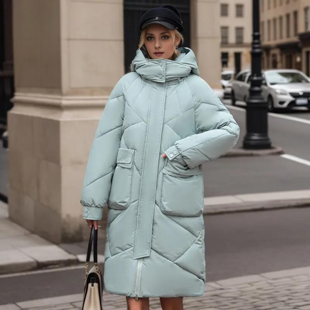 Eveloria Damen Winterjacke Lang Bequem Wärme