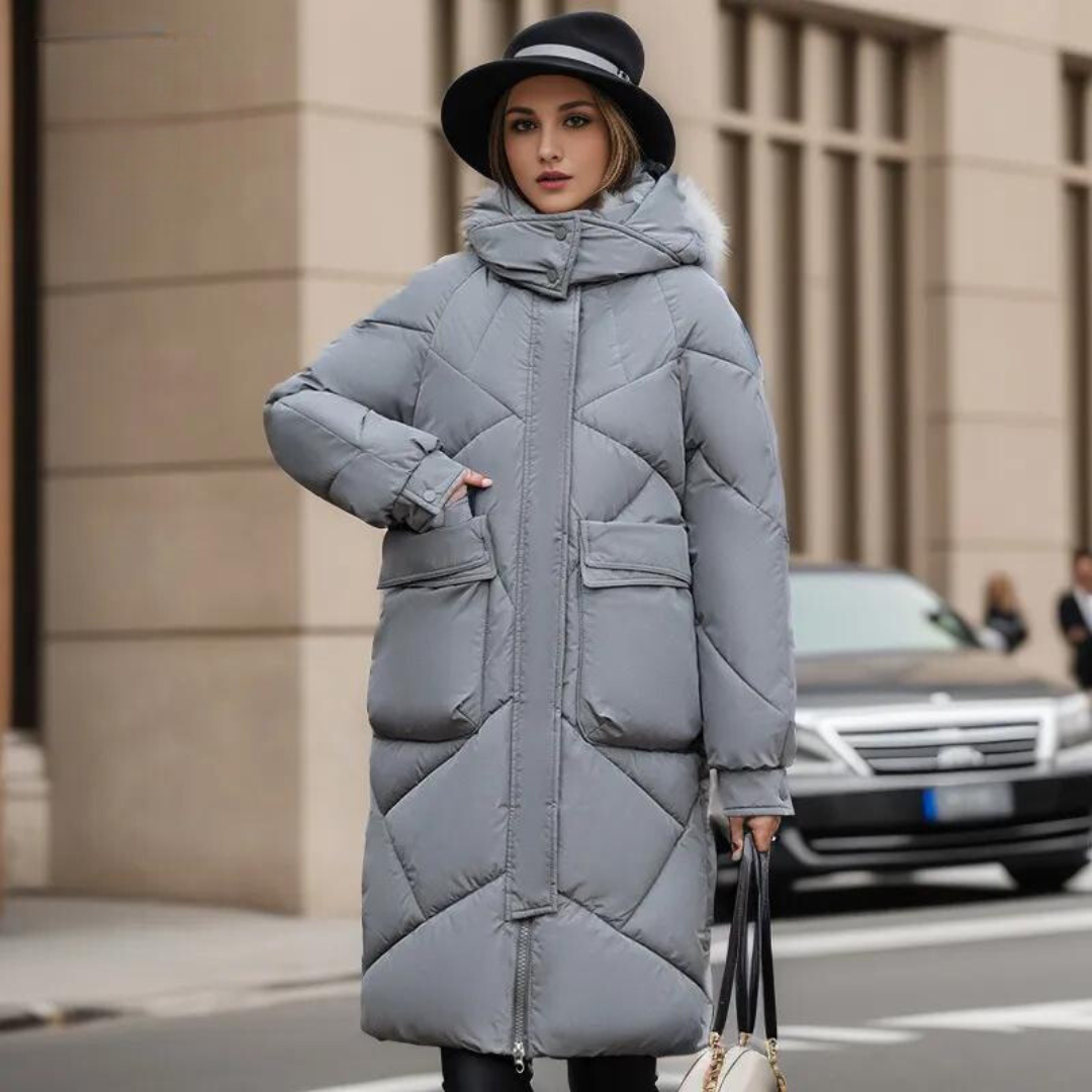 Eveloria Damen Winterjacke Lang Bequem Wärme