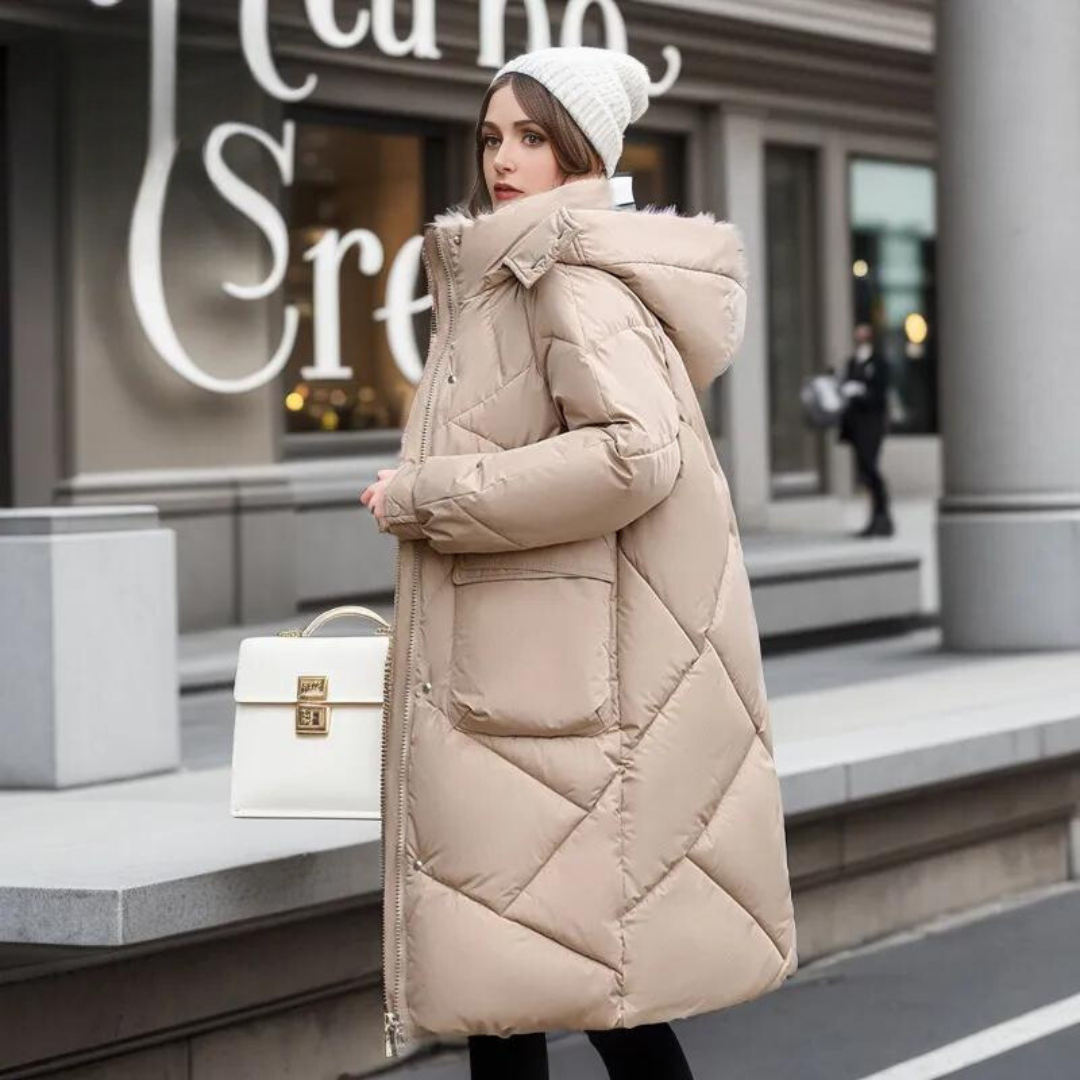 Eveloria Damen Winterjacke Lang Bequem Wärme