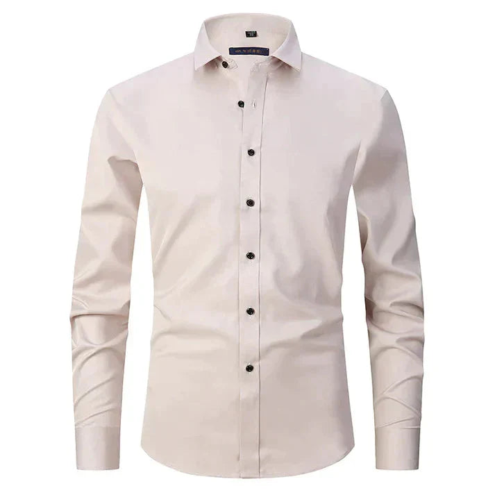 Hemd | Knitterfrei | Stretch | Button-Up Hemd | Herrenhemden-Beige-XS-Chaps Herrenmode
