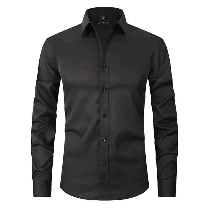 Hemd | Knitterfrei | Stretch | Button-Up Hemd | Herrenhemden-Schwarz-XS-Chaps Herrenmode