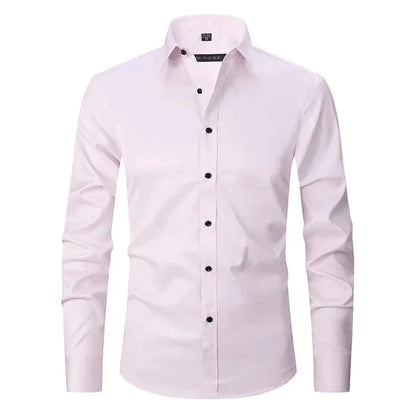 Hemd - Langarm - Stretchig - Bügelfreies Hemd - Herrenhemd-Rosa-S-Chaps Herrenmode