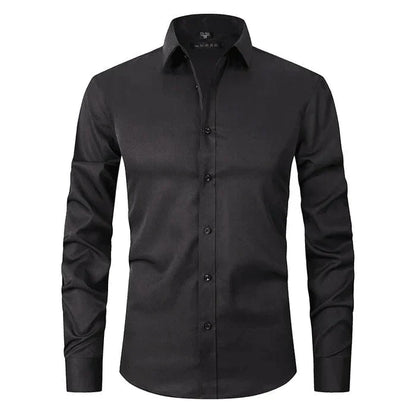 Hemd - Langarm - Stretchig - Bügelfreies Hemd - Herrenhemd-Schwarz-S-Chaps Herrenmode