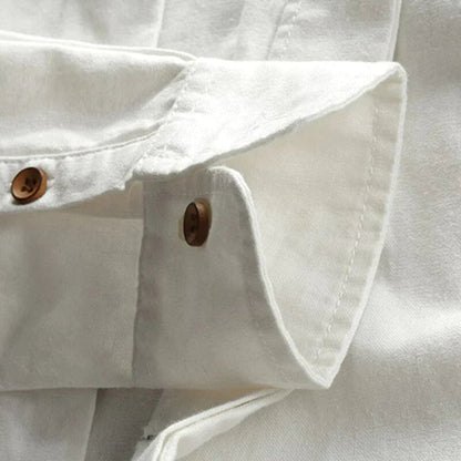 Hemd mit Knopfleiste | Klassisch | Japanischer Stil | Langarm | Herrenhemd-Chaps Herrenmode