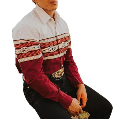 Herren Western Hemd Langarm Knopfleiste Regular Fit - Eveloria