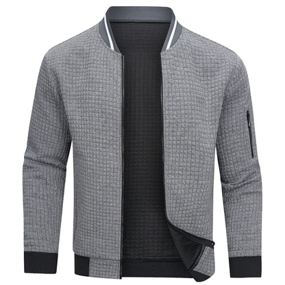 Hemd mit Reißverschluss - Warmes Langarm-Sweatshirt für Männer Strickjacke-Grau-XS-Chaps Herrenmode