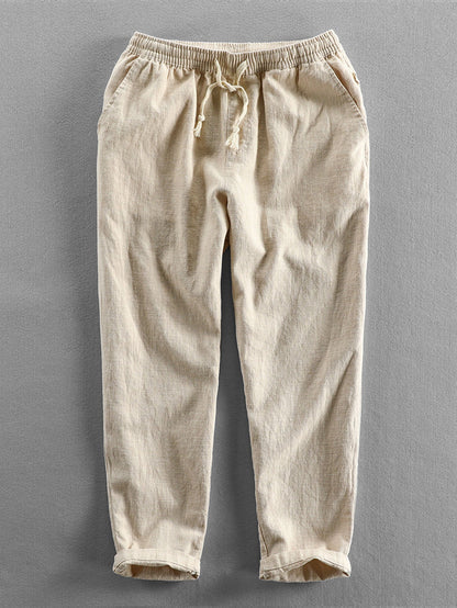 Hemd und Hose im Set | Knopfleiste | Lange Ärmel | Leinen Zweiteiler | Herren-Kombi-Chaps Herrenmode