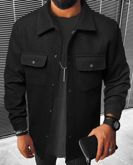 Herren Hemdjacke Langarm mit Knöpfen - Eveloria