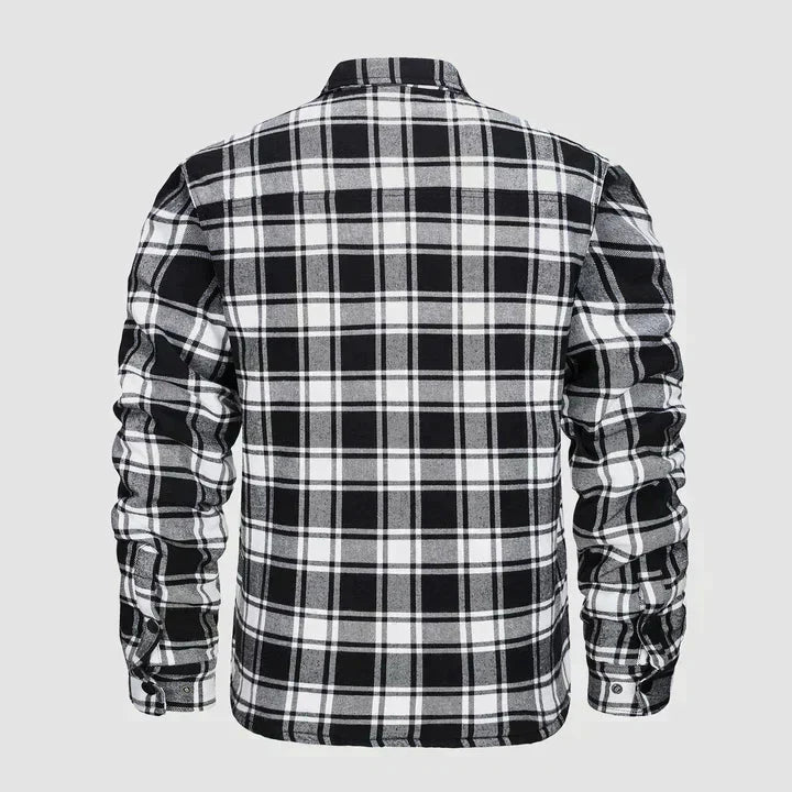 Hemdjacke – karierte, gesteppte Herren-Steppjacke mit Knöpfen-Chaps Herrenmode