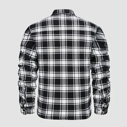 Hemdjacke – karierte, gesteppte Herren-Steppjacke mit Knöpfen-Chaps Herrenmode