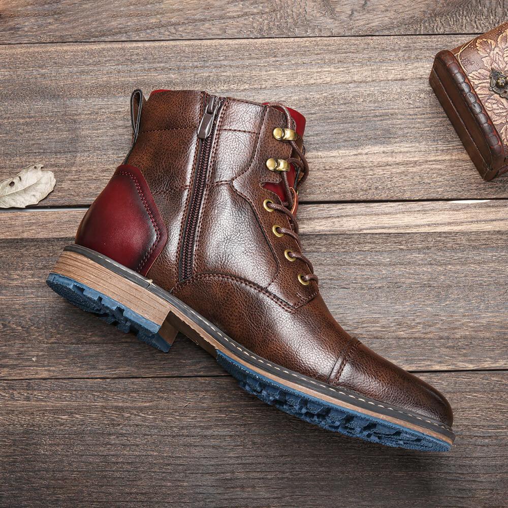 Herren Oxford Stiefel Hoch Leder