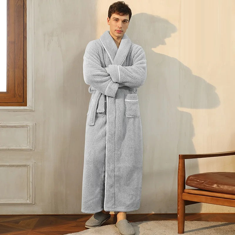 Herren Bademantel Lang Winter Handtuchmantel - Eveloria