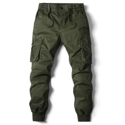 Herren-Cargohosen | Kordelzug | Taschen | Cargohosen | Herrenhosen-Grün-29-Chaps Herrenmode