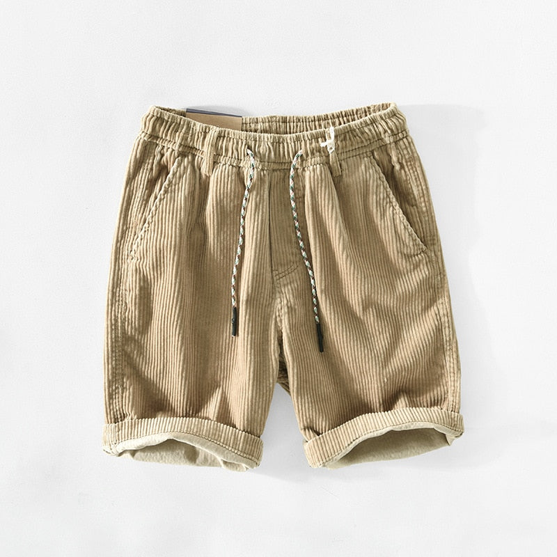 Herren Cordshorts Elastischer Bund Bequem Schwarz - Eveloria