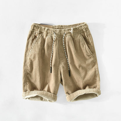 Herren Cordshorts Elastischer Bund Bequem Schwarz - Eveloria