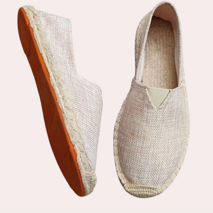 Herren Espadrilles Canvas Sommer Schuhe Beige - Eveloria