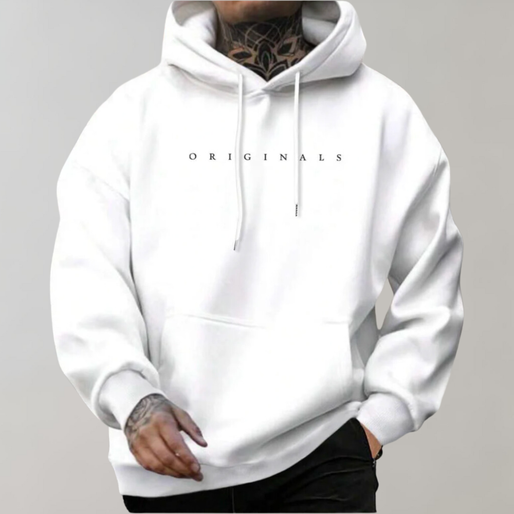 Herren Hoodie Bequem Kängurutasche Grau - Eveloria