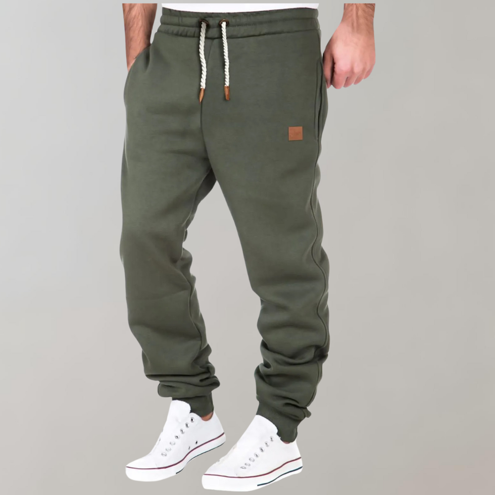 Herren-Jogginghosen | Kordelzug | Elastischer Bund | Freizeithosen | Herren-Sweathosen-Grün-M-Chaps Herrenmode
