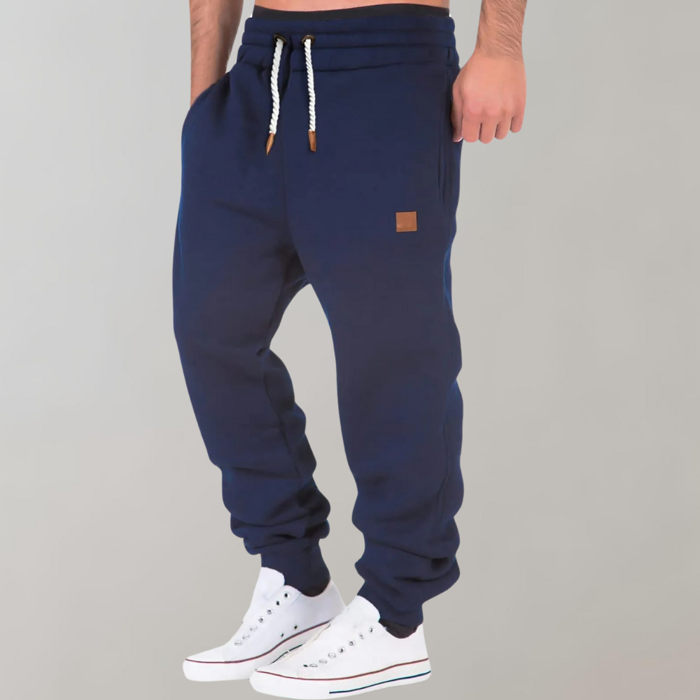 Herren-Jogginghosen | Kordelzug | Elastischer Bund | Freizeithosen | Herren-Sweathosen-Marineblau-M-Chaps Herrenmode